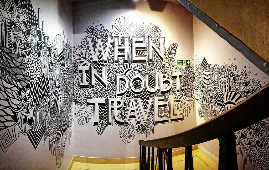 azzurroarts's tweet photo. My second London mural in the CLINK261 hostel staircase. English vibes mixed in with my soul style. Was cool to ge… https://t.co/UcwMcjchdj https://t.co/Yofmn22Imo
