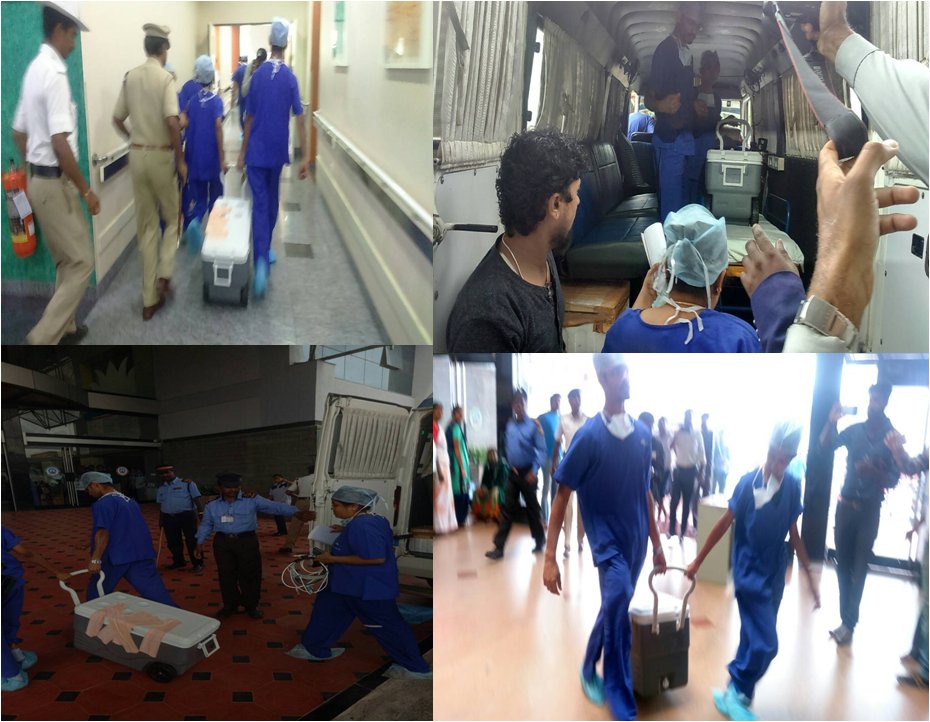 #LIVEHEARTTRANSPLANT #GREENCORRIDOR Reached in six minutes a distance of approximately 6kms to MS Ramaiah Hospital, thanks for supporting us