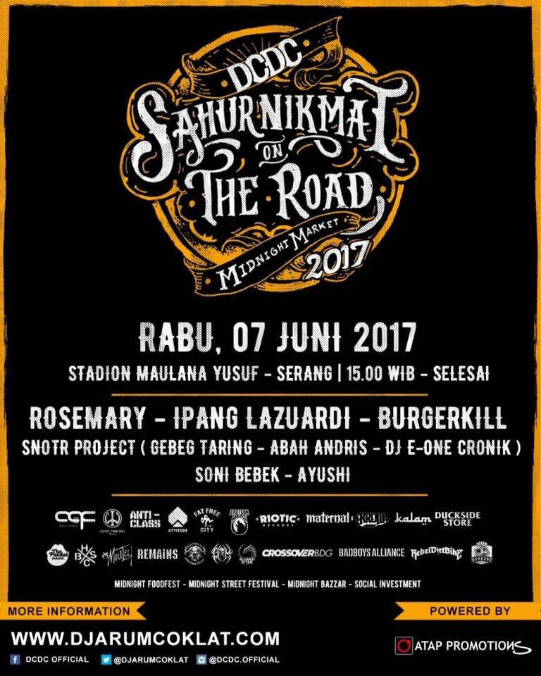 Teman-teman di kota SERANG jangan lupa sore ini merapat ke "STADION MAULANA YUSUF" kita seru-seruan di rangkaian tour #dcdc #snotr2107