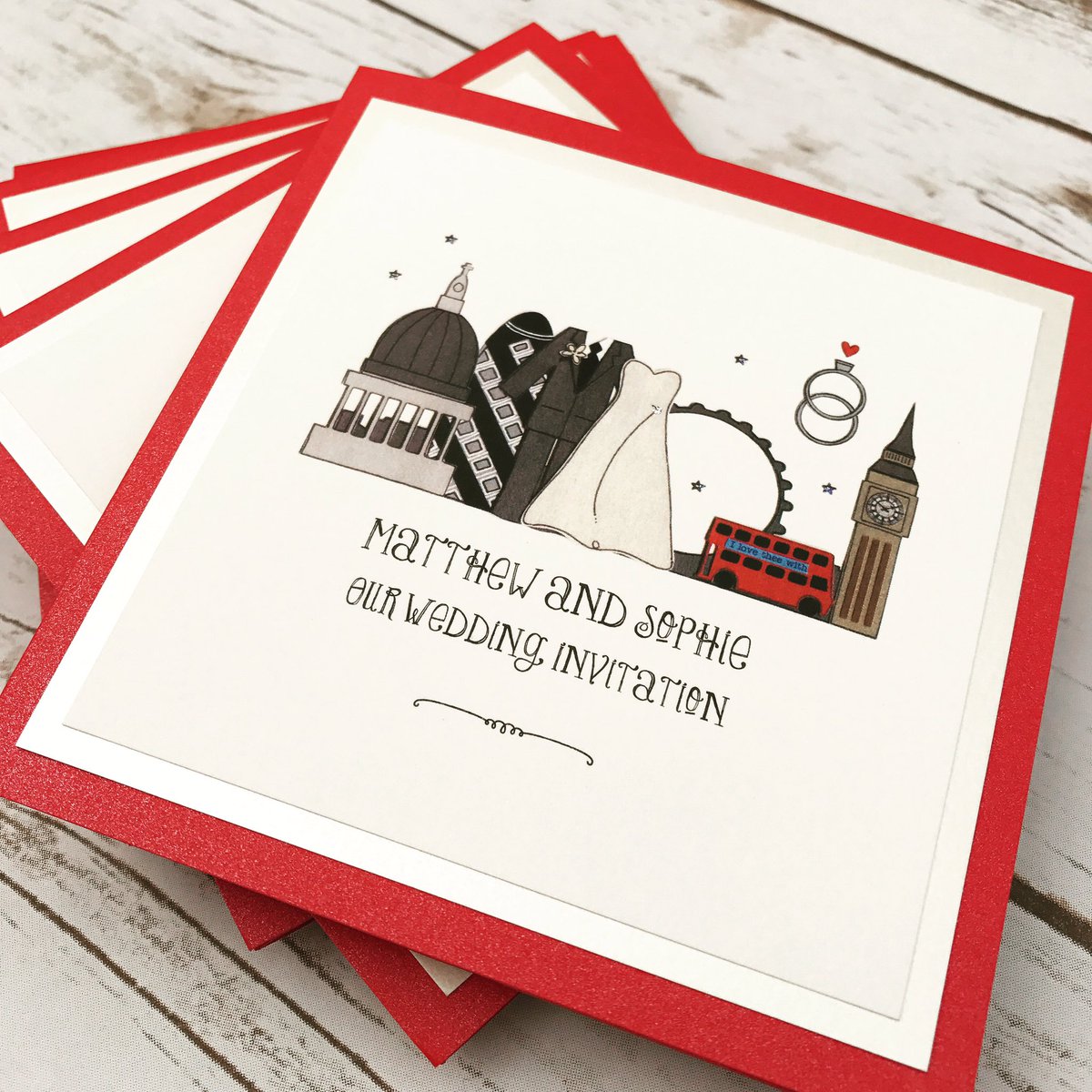 Beautifully finished #London themed #pocketfold #weddinginvitations for Sophie and Matthew.