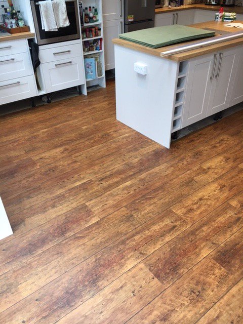This fantastic Chaletwood looking vinyl floor from Project Floors supplied and installed to great effect by Fresh Flooring LTD.