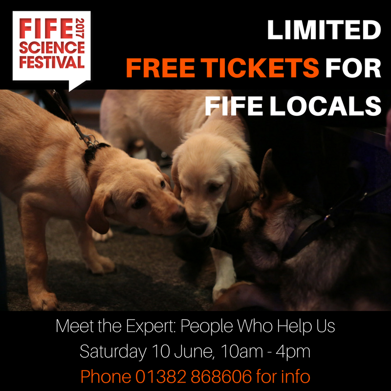 Do you live in Fife?
Ltd FREE tickets available to Fife locals for #MeettheExpert on Sat 10 June - call 01382 868606 for info. #FSciFest