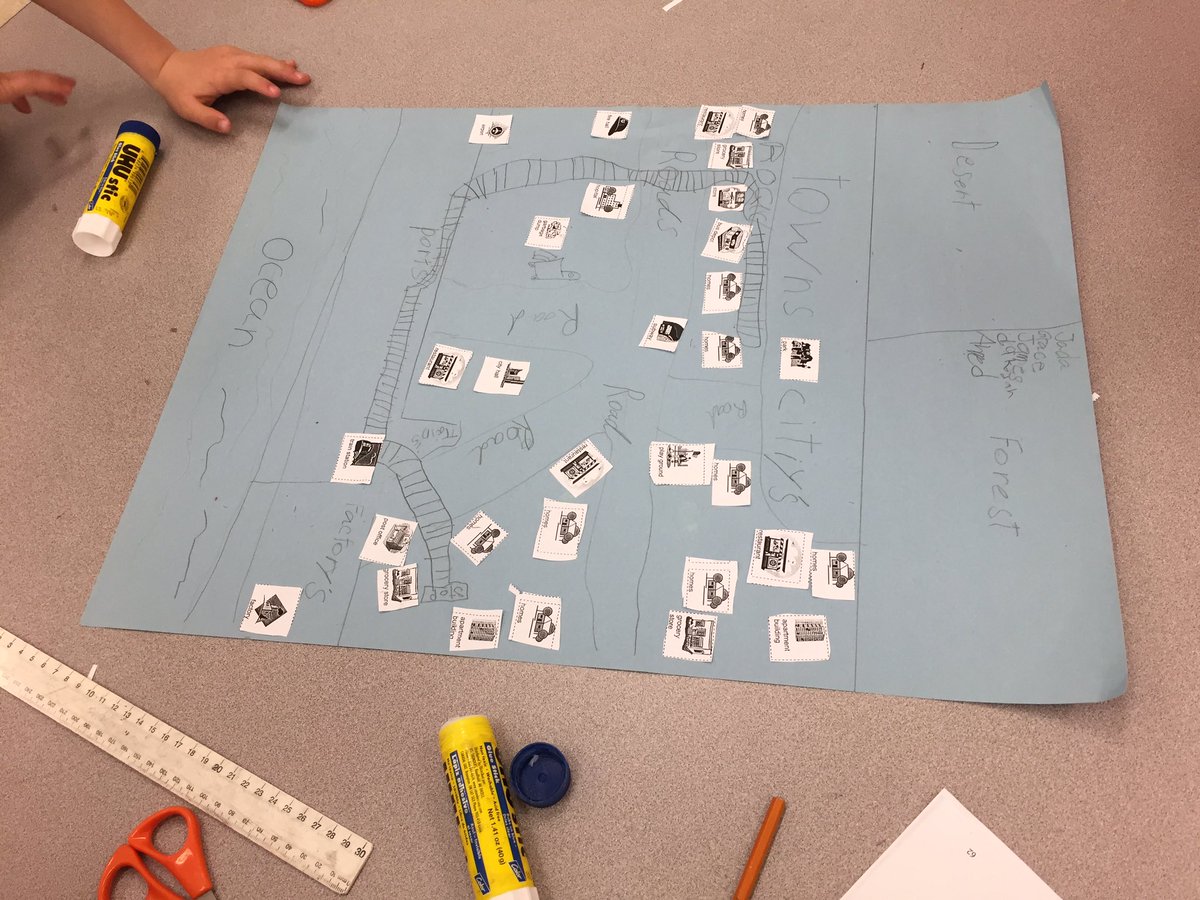 perrierteacher's tweet photo. Port Inquiry grade 2,3 w/@RauschsRoom. 1st draft Port Community design for inquiry. Talk, compromise, reflection, interactive gallery walks. https://t.co/nURXyuneT1