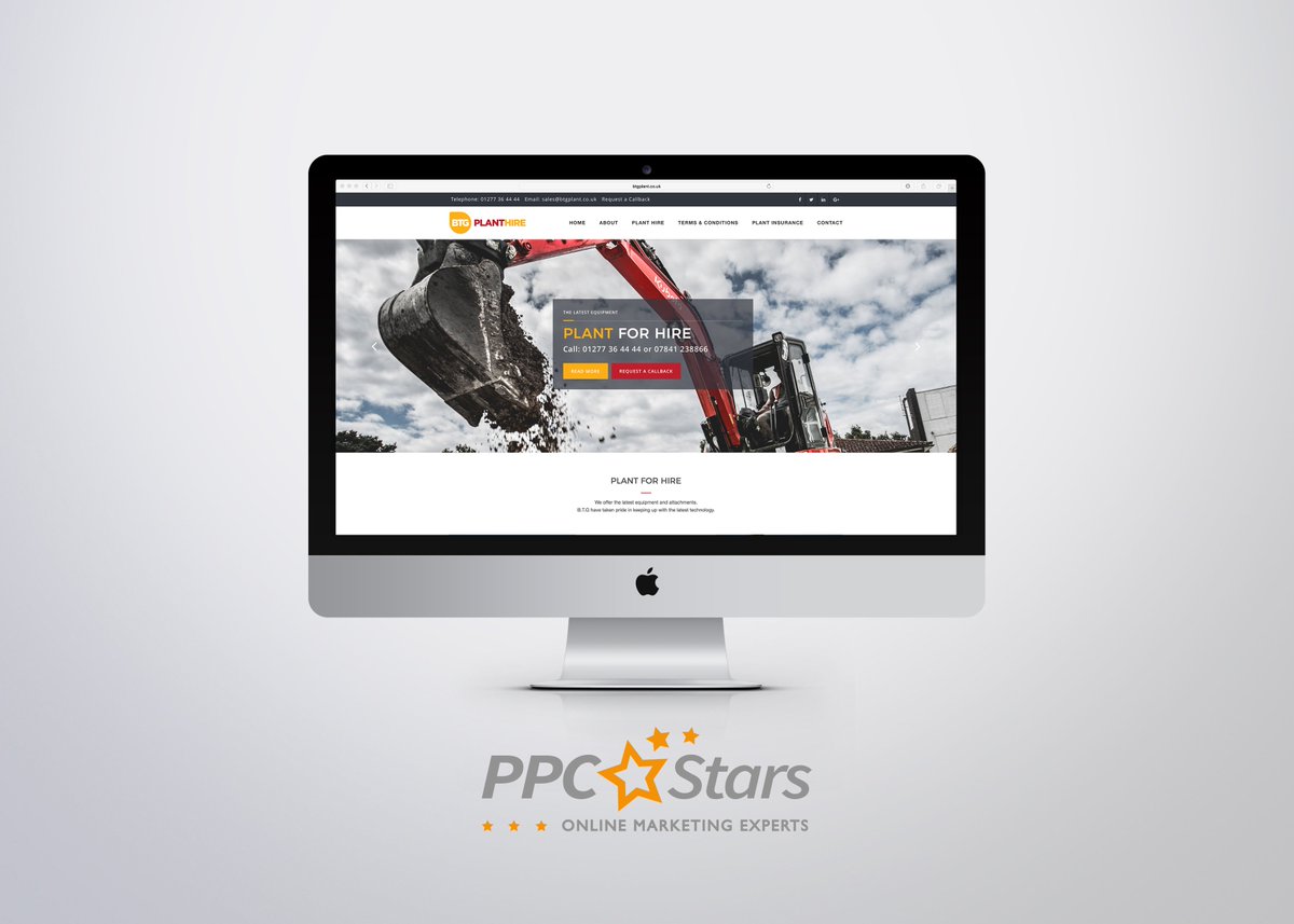 PPCStars's tweet photo. Take a look at the new site we designed for BTG Plant Hire & Repairs Ltd.! #WebsiteDesign #PPCStars https://t.co/ubkdbIQMZa https://t.co/eFyFz8er0g
