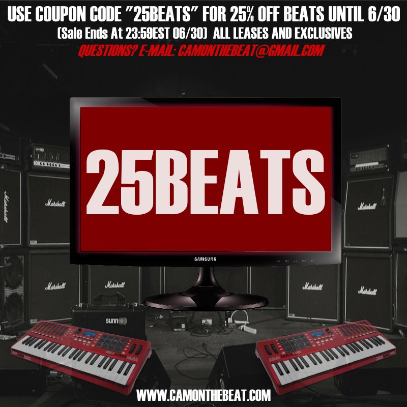 All Beats 25% off w/ code 25BEATS
Exclusive Beats $150 crwd.fr/2sRq6YZ 
#Beats #instrumentals #hype <a href="/bangrts/">Bang Rts!!</a> <a href="/beatsrt/">BEAT RETWEETS</a> <a href="/producerRTs/">Producer Retweets</a>