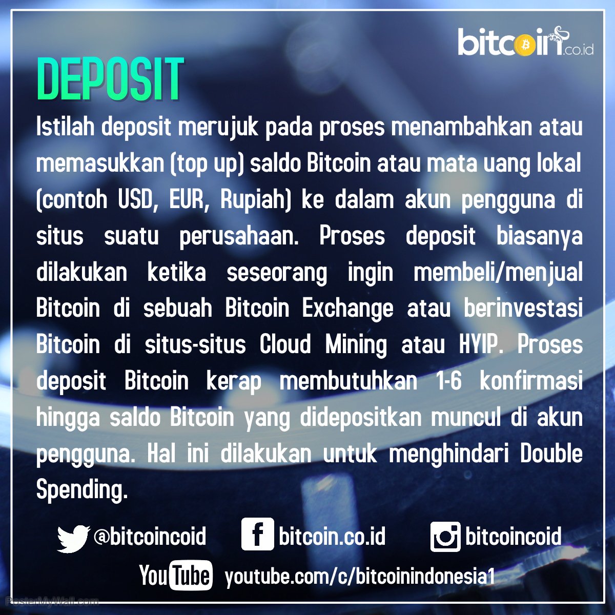 Apa itu deposit? #Bitcoin #Blockchain #Technology #Cryptocurrency #Glossary  #Glosarium #miner #halving #day #knowledge #education #CGMiner