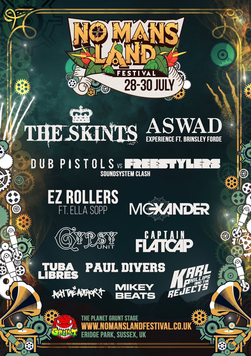 Full line-up for the Planet Grunt stage #NML2017 #FestivalSeason #reggae #dub #jungle