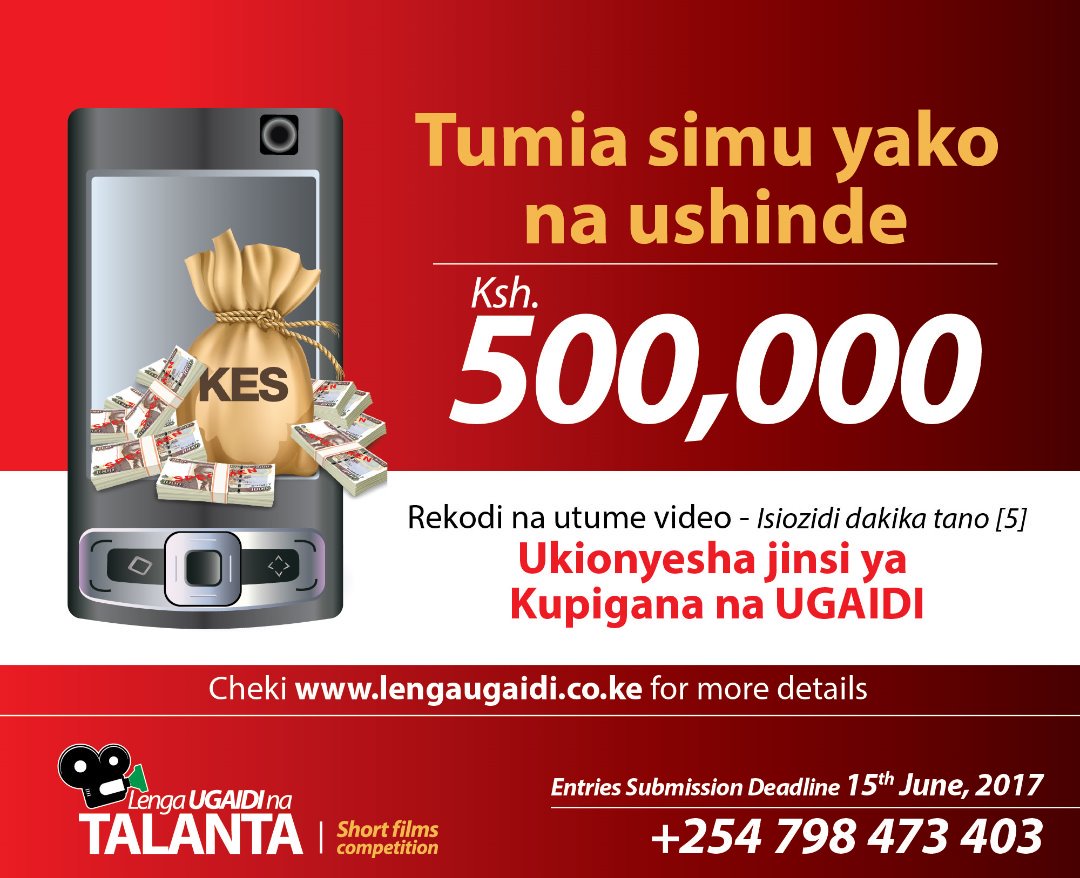 LavaMwangi's tweet photo. Vijana mpo? Hii ndio nafasi ya kujishindia shilingi laki tano za kenya. Shiriki shindano la #LengaUgaidiNaTalanta kwa kutumia simu yako https://t.co/wqUHPzfFa6