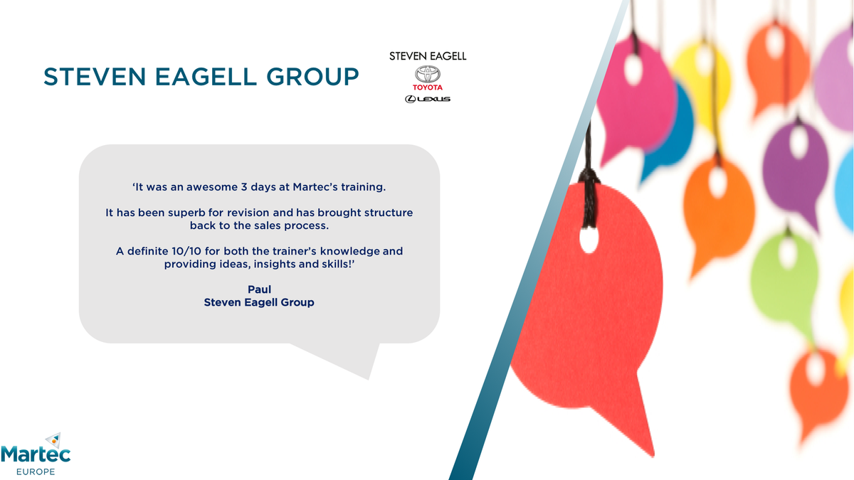 martec_europe's tweet photo. #FeedingBack We received brilliant feedback from @StevenEagell after Martec training! 🎊
#success #training #feedback #WednesdayWisdom https://t.co/sHOMj0j7dl