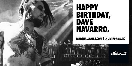 Happy Birthday to guitar icon and Marshall family member, Dave Navarro 