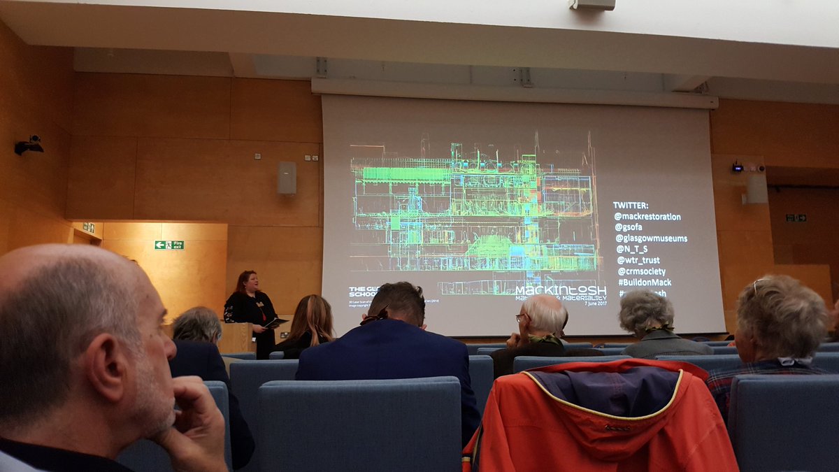 afrostwit's tweet photo. Dr Robyne Calvert on the Makintosh Symposium. I'm speaking later on #laserscanning @MackRestoration #buildonmack @GSofASimVis @HistEnvScot https://t.co/Lwpyw0GZRE
