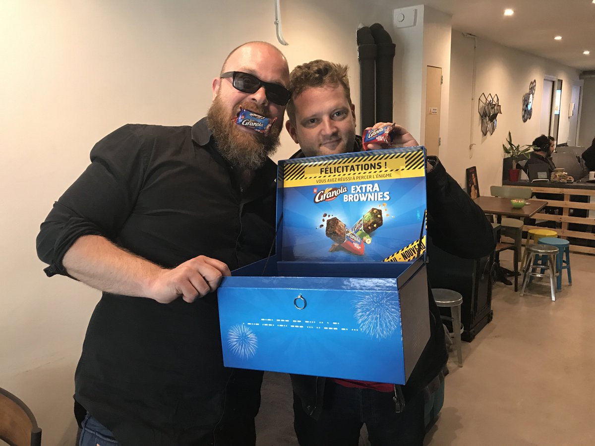 tempete_escape's tweet image. Un petit creux avant votre partie ? Défiez L’#Enigmabox pour goûter aux nouveaux brownies @Granola ! #granola #wescape