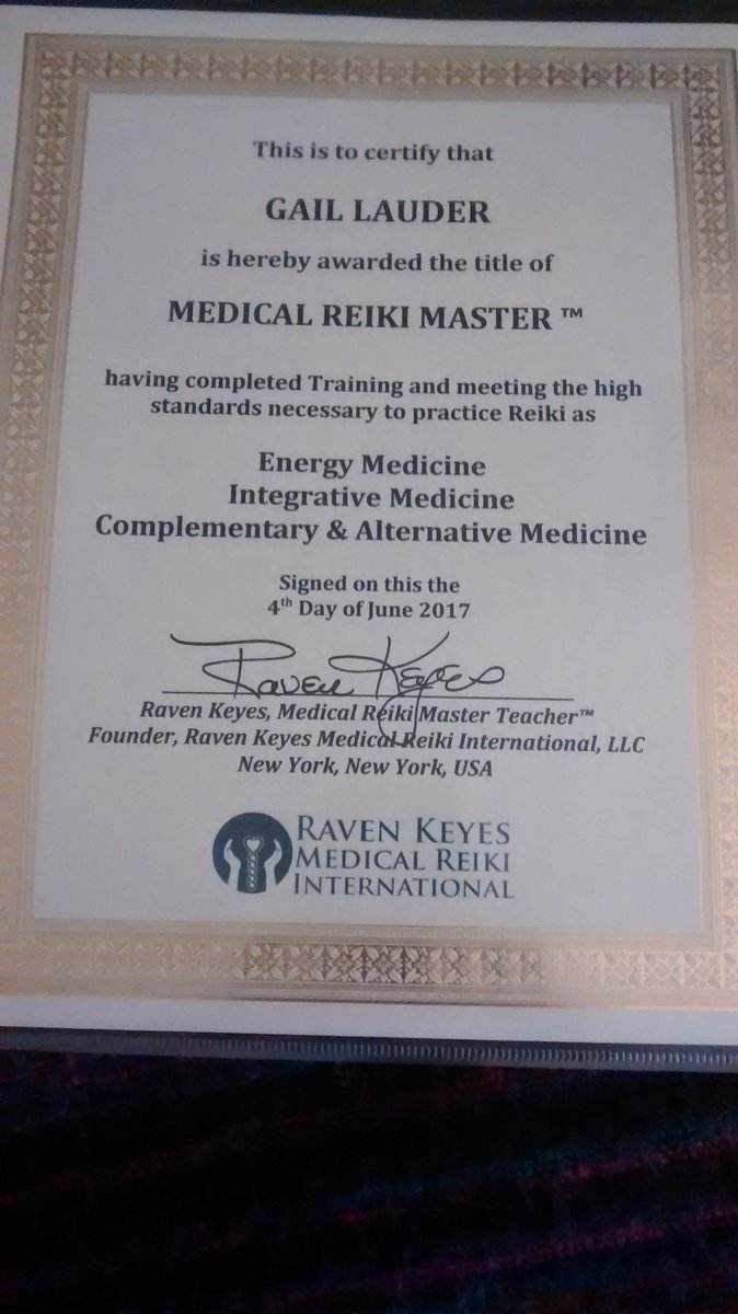 SacredThistle's tweet photo. Thrilled to be joining the ranks of the Raven Keyes Medical Reiki International certified Medical Reiki Masters (TM). First in Scotland! https://t.co/uxB5KmYyuM