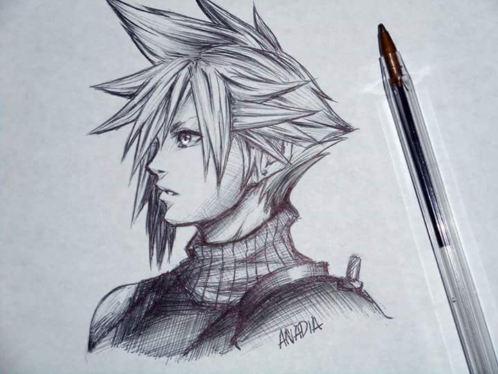 Heather Bradder once again with a beautiful piece of artwork. You rock, fellow talented admin! #Cloud #FFVII