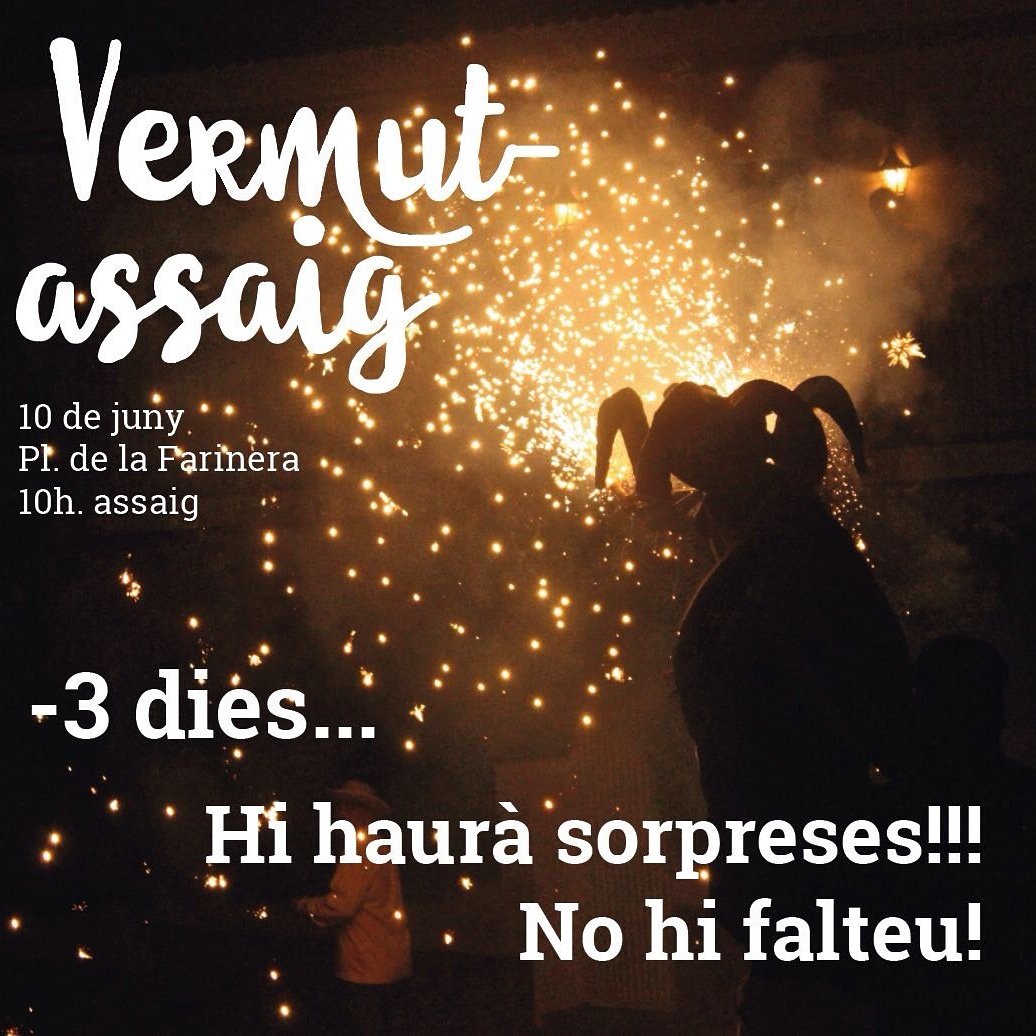 Només queden tres dies per l'assaig vermut!! Us hi esperem a totes!! #cabradereus #festamajor #reus