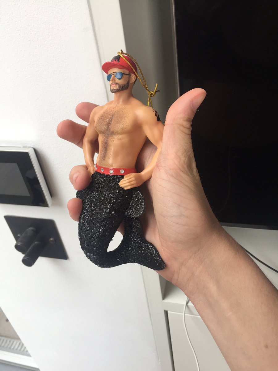 Got a gift from my flatmate from his recent trip to New York. It was a half a jock half a mermaid Christmas decoration. Thanks.