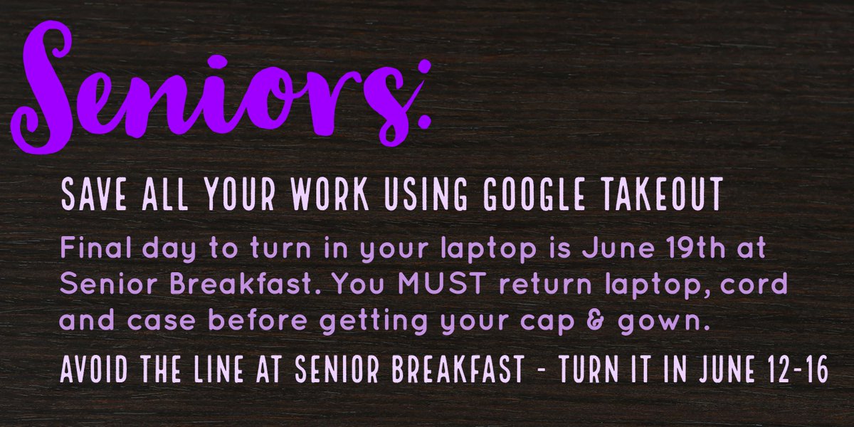 Chantilly_HS's tweet photo. Senior Exams &amp; laptop collection both start Monday - make sure you know the schedule! #ChantillyPride #FinishStrong https://t.co/Sxjxe9cejC
