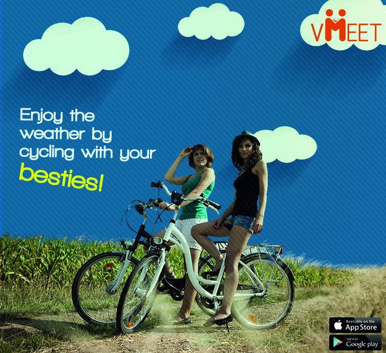 AppvMeet's tweet photo. Isn’t it #fun to #cycle around with your #BestFriends? Get your #friends along for a blissful #ride by #planning it through #vMeet! https://t.co/JYMKOzMnwx