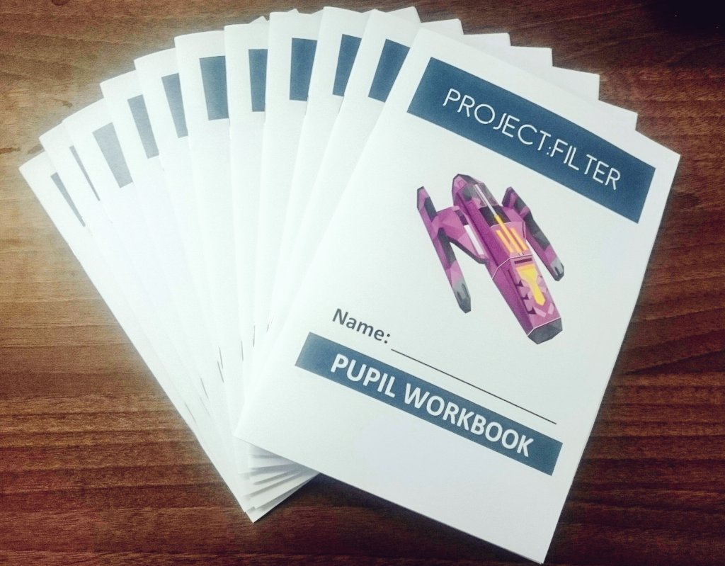 AJReid93's tweet photo. Pupil workbooks at the ready for next week! #ProjectFilter #DGBL #eLearning #games #G4C https://t.co/EfeFbXGSr7