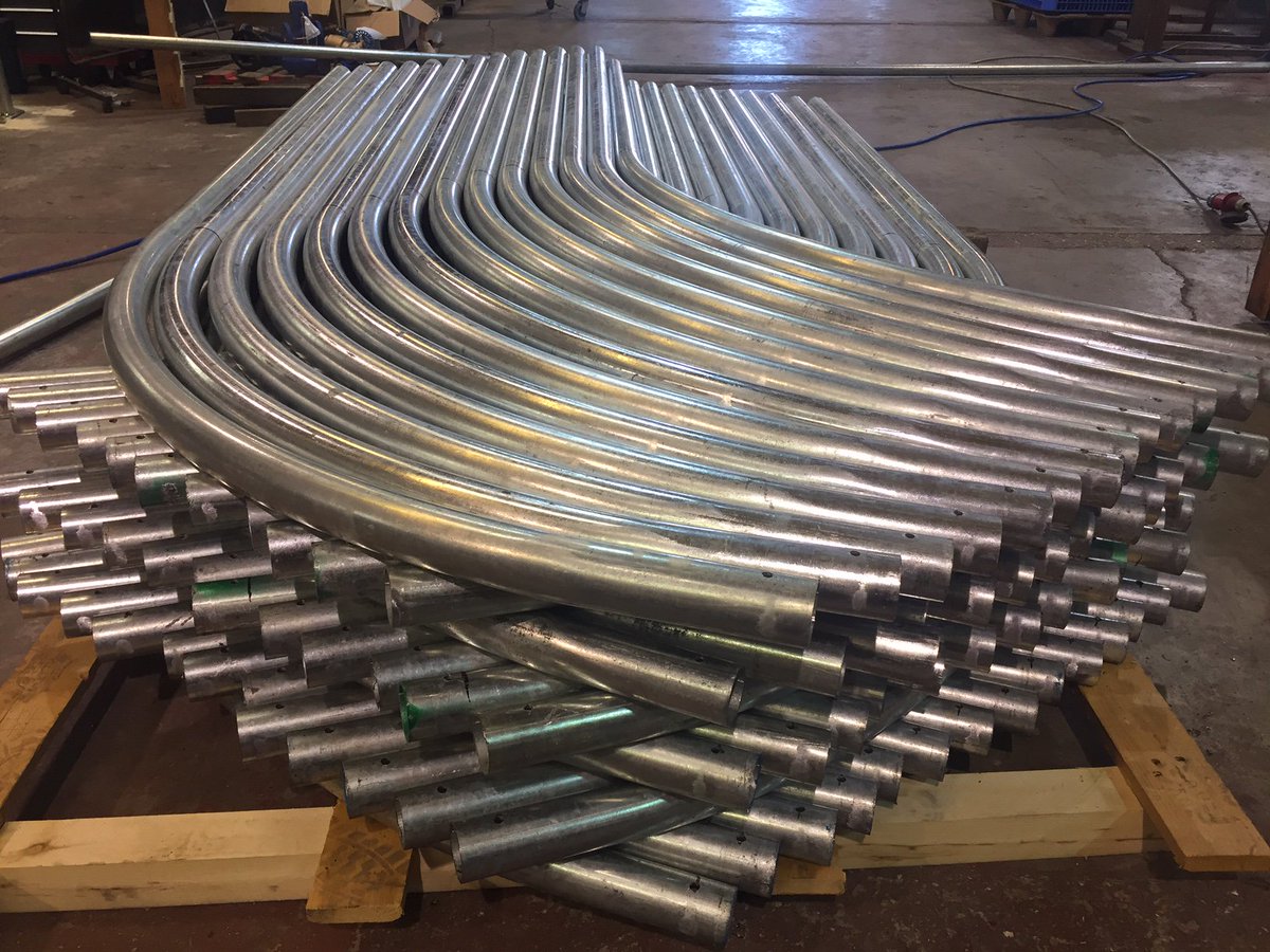 An example of 'tube rolling' for a local customer, providing the structure for a poultry shed. #pipework #stainlesssteel #hardatwork