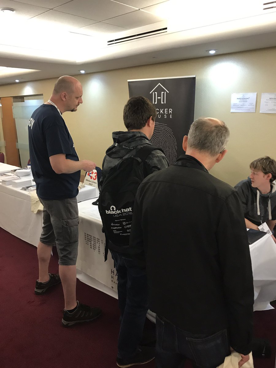 stephkayaks's tweet photo. .@myhackerhouse #BSidesLdn2017 keepin busy! #shinystickers https://t.co/s7QCfWqeC4