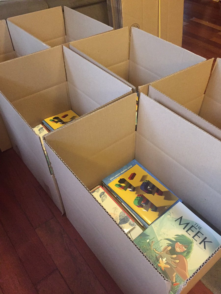 Getting books packed for jurors! So many INCREDIBLE submissions!