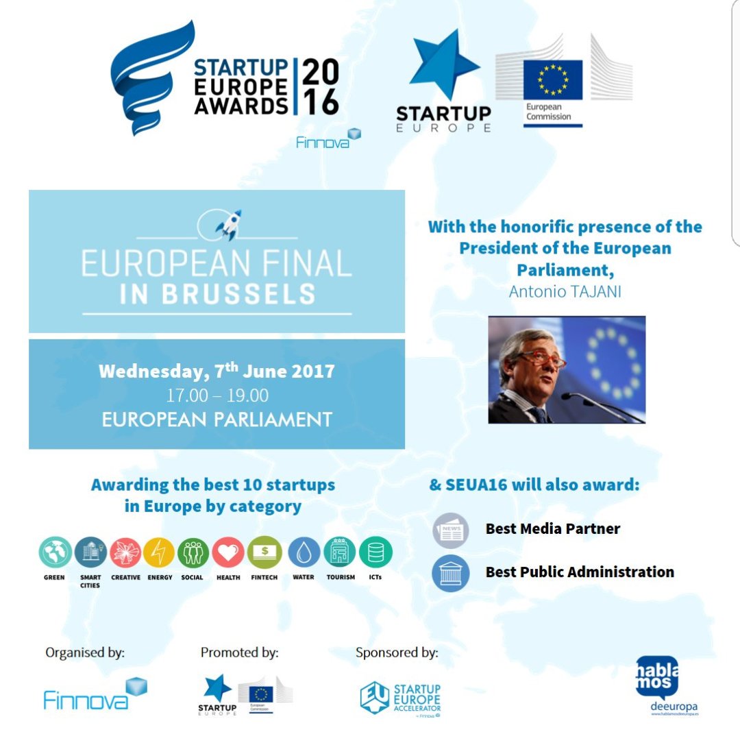 CarittaSeppa's tweet photo. Looking forward with @Tespack for @StartUpEUAwards at @Europarl_EN where @EP_President will award Best #startups in #EU! #SEUA16FINAL https://t.co/EP164ek3y0
