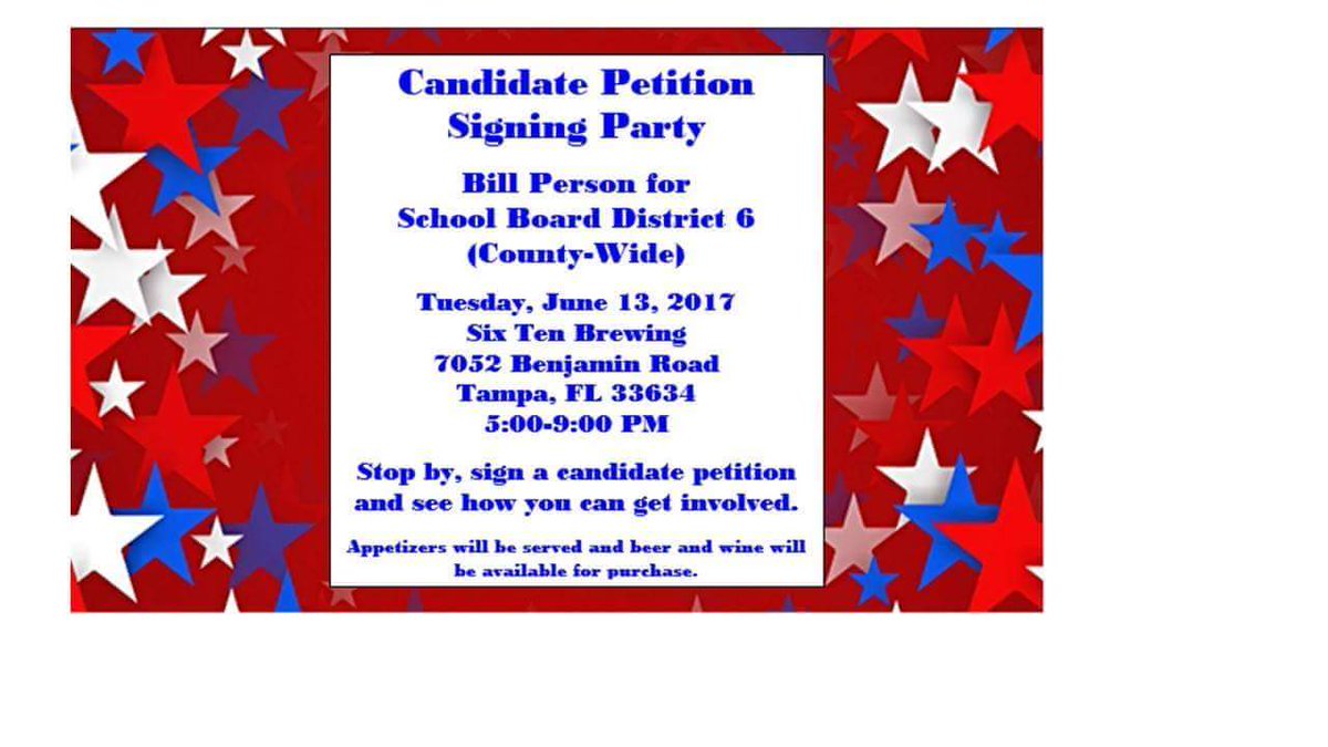 stpin2016's tweet photo. Tuesday, June 13th, Six Ten Brewery, 5-9 PM, Bill Person Campaign for School Board, Tapas, Craft Beer, Wine, Campaign Petitions #savecahoon https://t.co/dFbwSTn8Lb