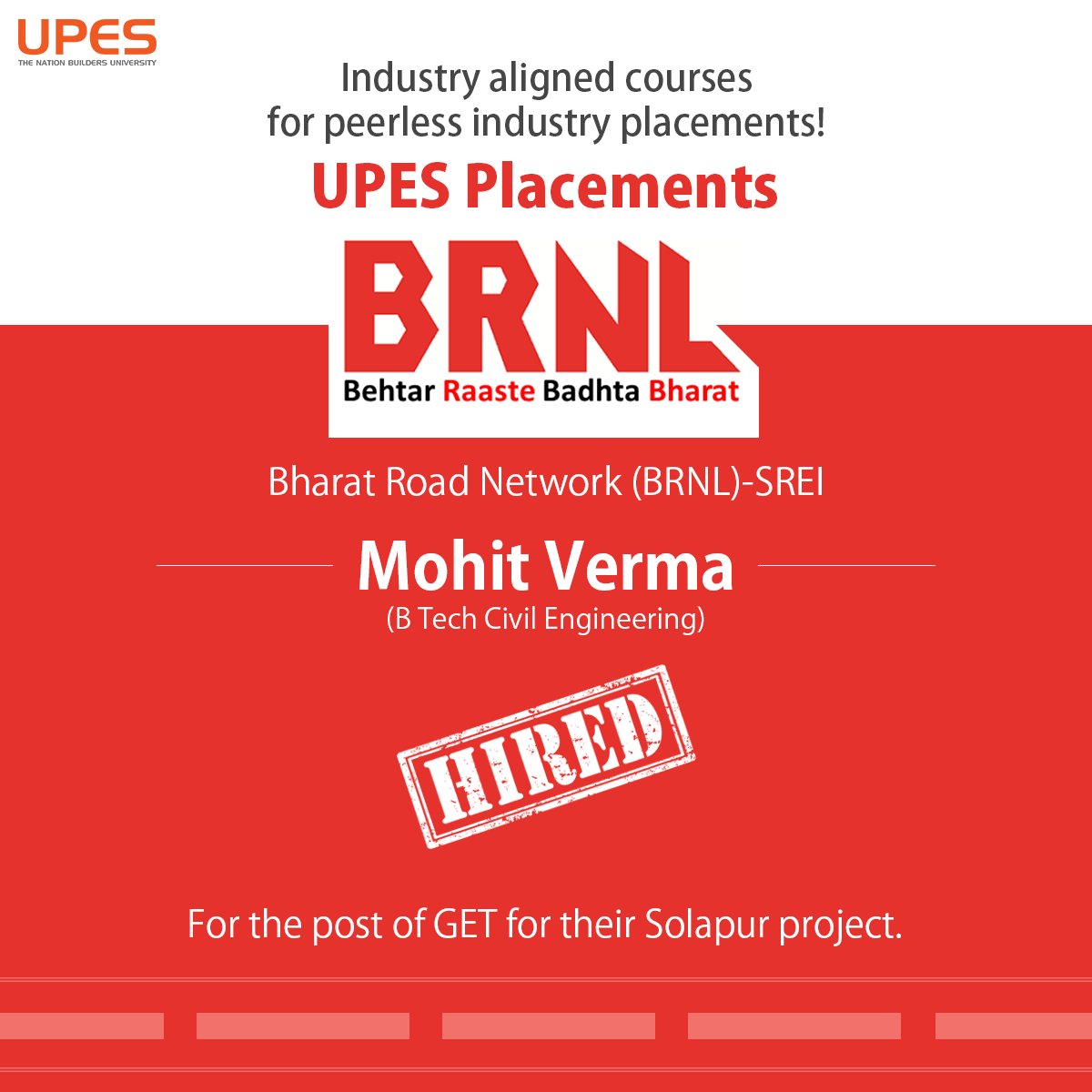 UPESDehradun's tweet photo. #Proudmoment for us! #Congratulations Mohit Verma! We wish you all the best for your future.
#UPES #SuccessFirst https://t.co/IylLWpYPSn