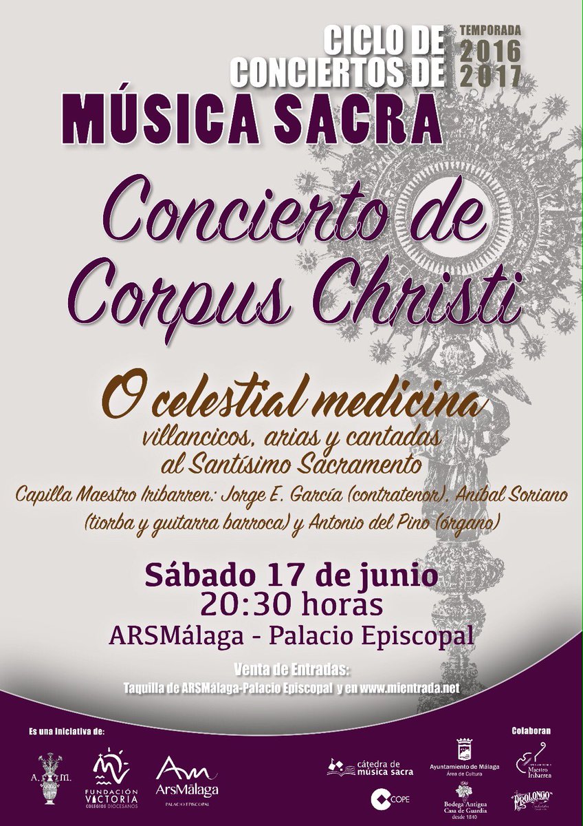 mtroiribarren's tweet photo. En @ArsMalaga último concierto del I Ciclo de @CatedraMuSa de @fvictoria_es https://t.co/I64CefoLGo
