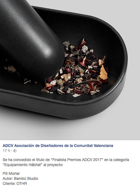 BAMBU_Studio's tweet photo. Felices del reconocimiento de la @ADCV_com #PillMortar diseñado para la empresa @othr__, esta noche sabremos el veredicto!#BambúStudio #ADCV https://t.co/5rSnkFoM5w