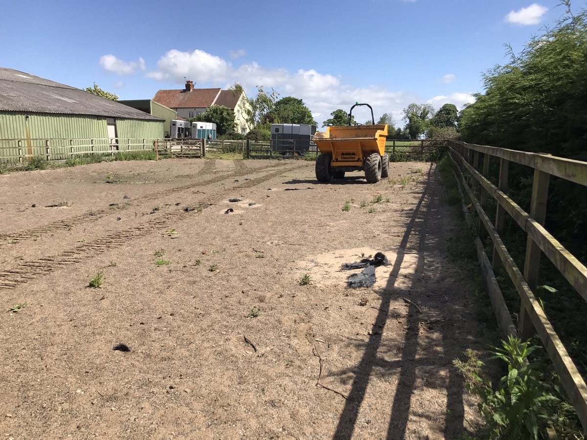 WPCequestrian's tweet photo. We have a very busy few days ahead of us. We are working on an old riding arena that is in desperate need of new surface and drainage https://t.co/jaEnhxtODc