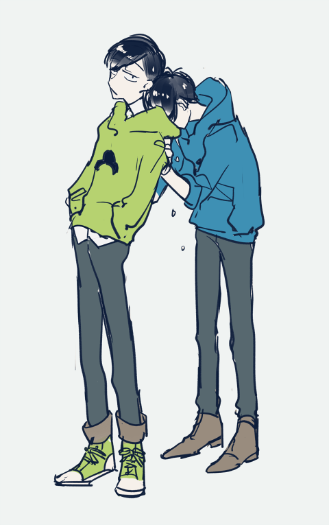 チョロ松 ,カラ松 「じぶんのしゅみを詰めてかいているチョロカラの関係性の縮図 」|：𝕔：のイラスト