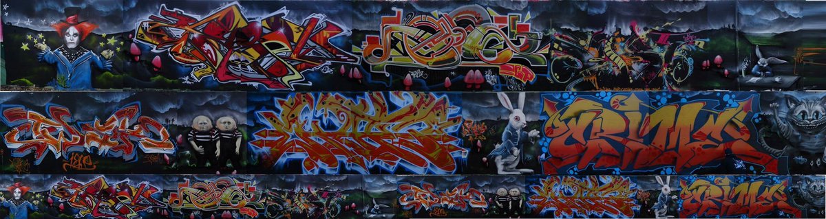 GinoAlpa's tweet photo. Gr8 Collabo by #CRIMEone #SENZone #JANYS186 & 2 artists which idk,done 2014 #graffiti💯🔥 #art https://t.co/Sx3NQncmNE