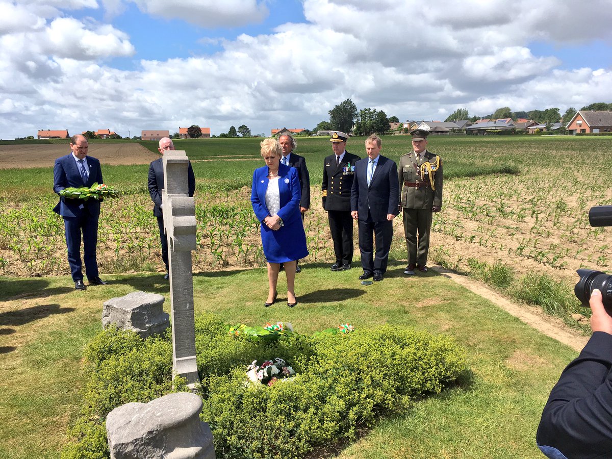 HeatherH's tweet photo. Attending Battle of #Messines commemoration today with colleagues Taoiseach @EndaKennyTD @campaign4kehoe @CharlieFlanagan #Messines100 https://t.co/PkU0Cl7aJG