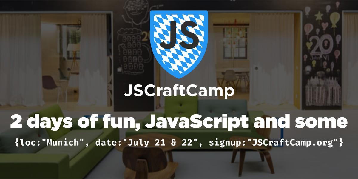 JSCraftCamp's tweet photo. Spread the word, promote the craft, share the passion and make a difference. #jscc17

Thanks for the banner @coderbyheart https://t.co/vPk56GBcxI
