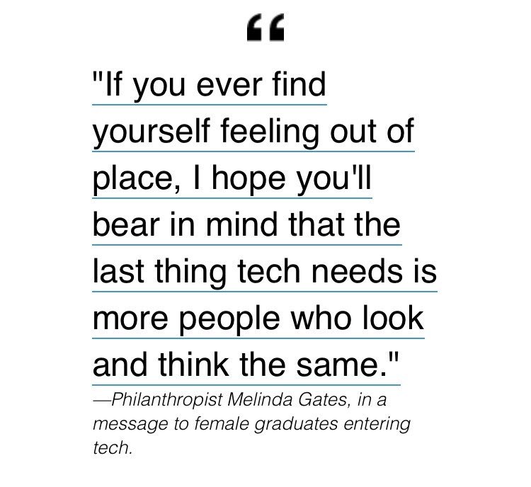 jeancase's tweet photo. Grateful for the inspiring way @melindagates uses her voice. This from @FortuneMPW @clairezillman this morn: https://t.co/qLLB6oUiII