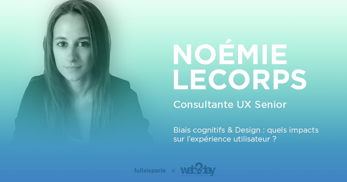 RDV à 14h en salle Atlanbois I pour la conférence de <a href="/NoemieLecorps/">Noémie Lecorps</a> #web2day #UX #Design #F6W2D #fullsix