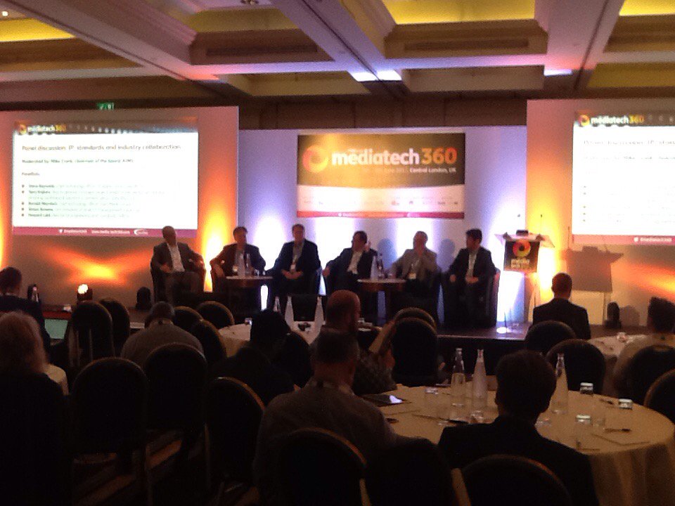 TVBEurope's tweet photo. .@Imagine_Comms #SonyIPS, @clearcomsystem, @smpteconnect and @EMGComm discuss #IP at #MediaTech360 https://t.co/Pr5THPVYMW