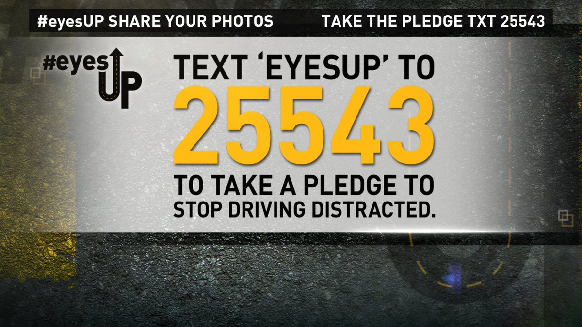 alicialewisKARE's tweet photo. If you haven't yet... Text #eyesUP to 25543 and help make our roads safer! #DistractionFreeDriving https://t.co/Ukh6tp2QJk