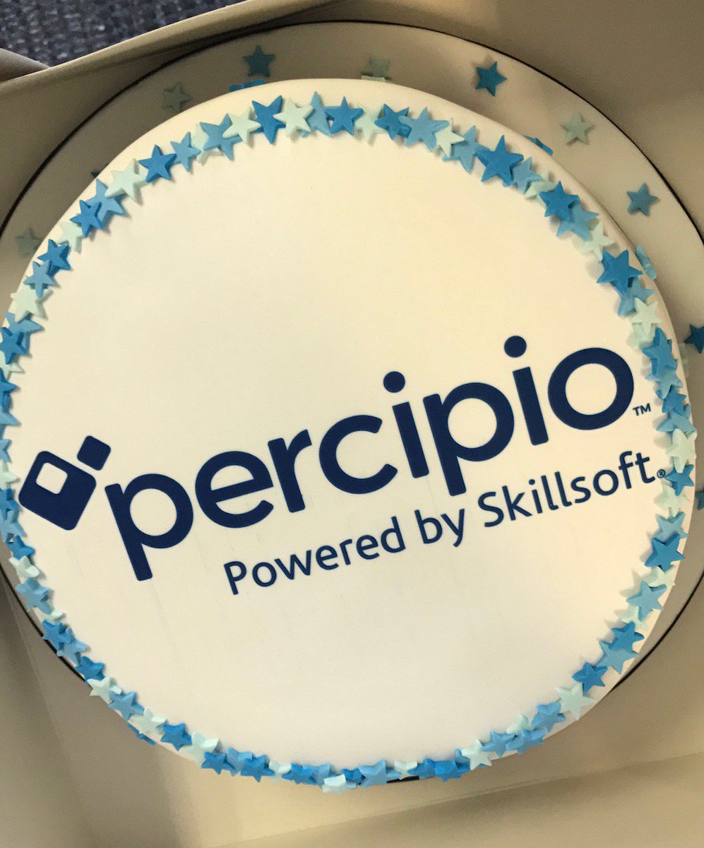 ellisa31's tweet image. At the @Skillsoft_UK office, we’re celebrating the launch of Percipio with this awesome cake! #AcquireKnowledge soamp.li/3keI