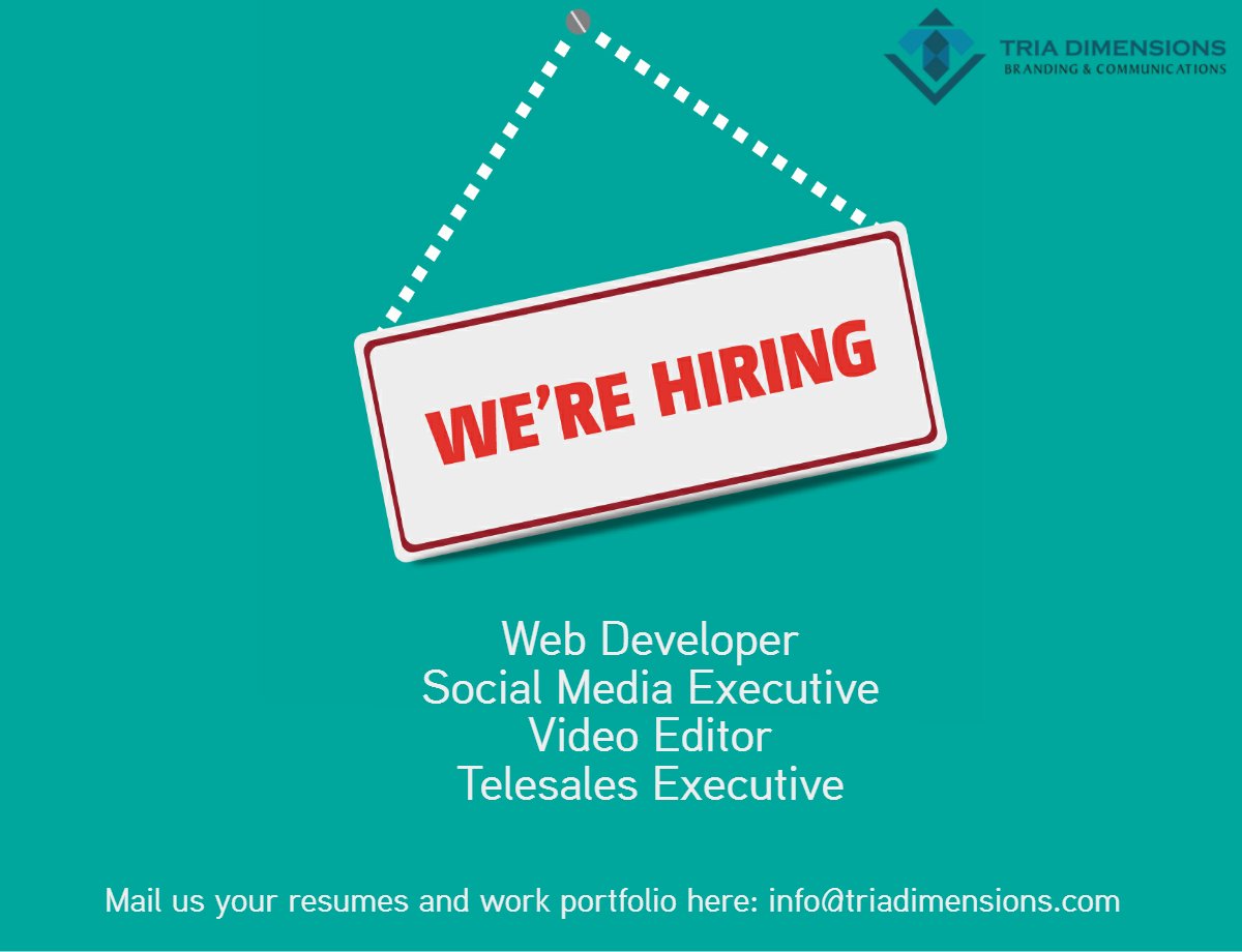 TriaDimensions's tweet photo. Calling out all enthusiasts! Send us your resumes and work portfolio here: info@triadimensions.com #Hiring https://t.co/M6tjwRGlYB