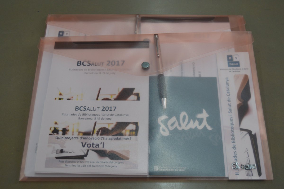 bibliotecasalut's tweet photo. A les II Jornades de Biblioteques i Salut de Catalunya  ja ho tenim tot a punt. Us esperem!! #BCSalut17 Programa: https://t.co/2ywbzU6i2g https://t.co/IsuoydcC8O