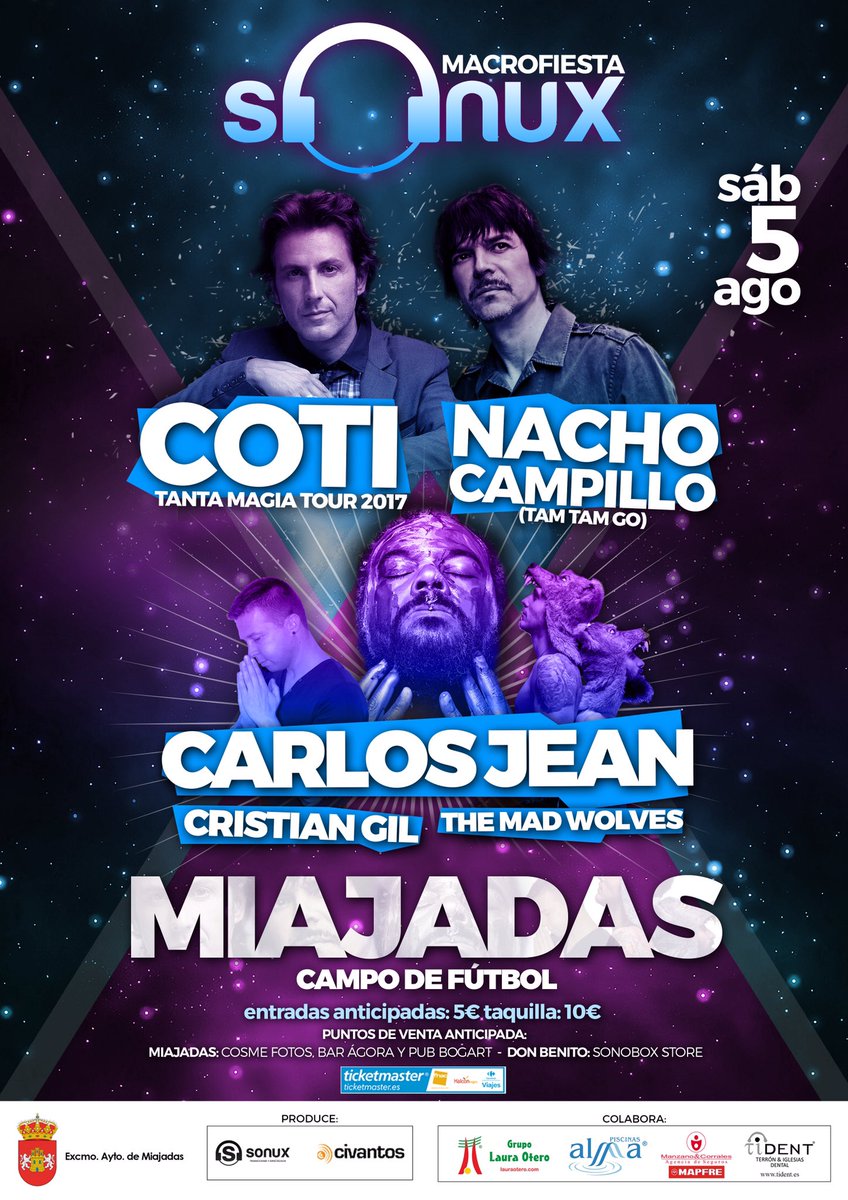 crisstinadj's tweet photo. https://t.co/k8o2ddJazv 👁👁 Ya a la venta las entradas para la #MacrofiestaSonux 5 de Agosto #Ticketmaster 🎟🎤🎧 @sonux_ https://t.co/dfyucL1qpi