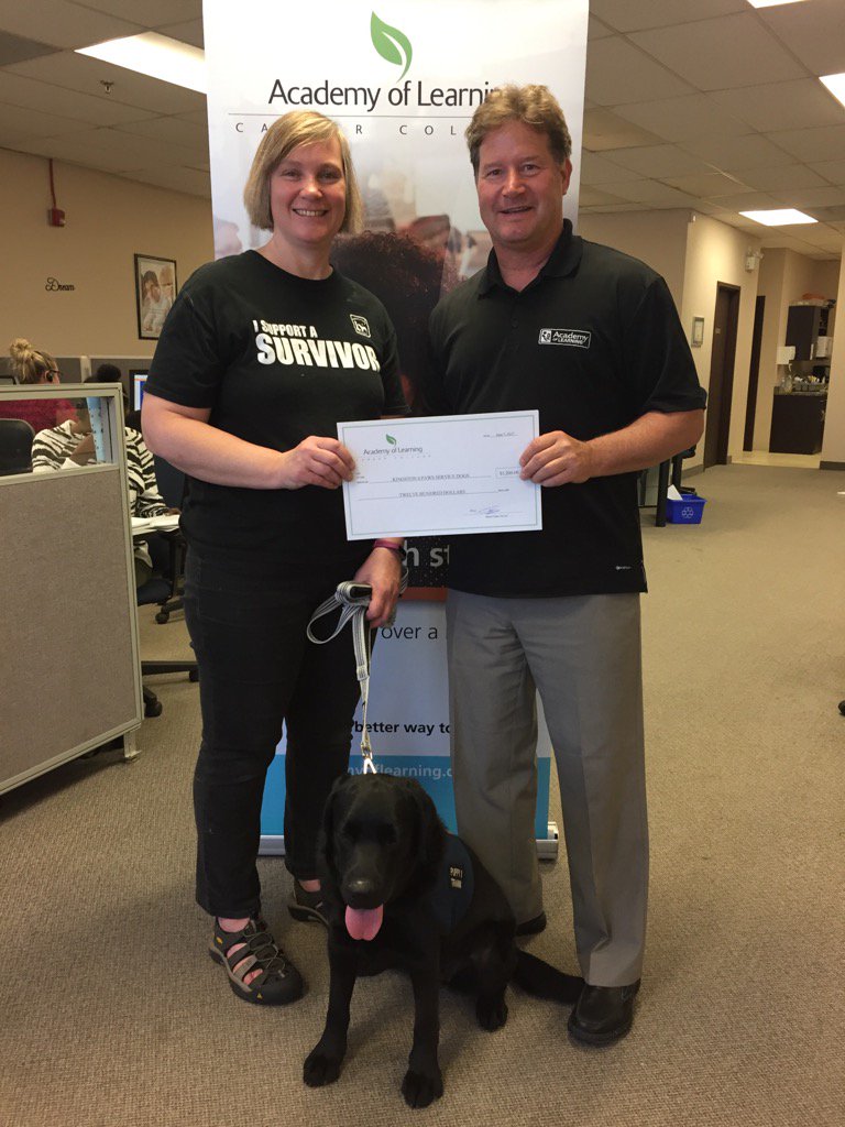 Kingston4Paws's tweet photo. Huge tail wags to The Academy of Learning for their generous donation! https://t.co/NKedn4hLWQ
