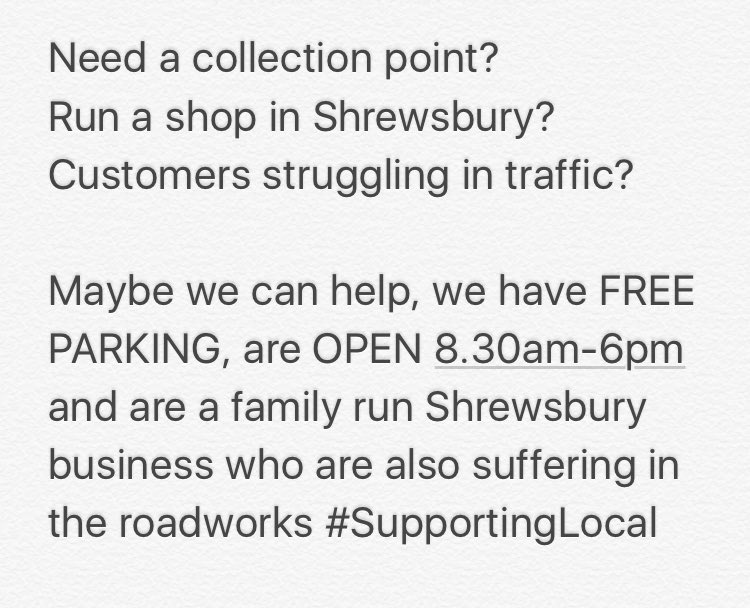 abbeyforegatePO's tweet photo. Just a thought but while the traffic is bad do any local shops need to use me as a customer pick up point? please RT it might help someone https://t.co/Ge8e0ecskm