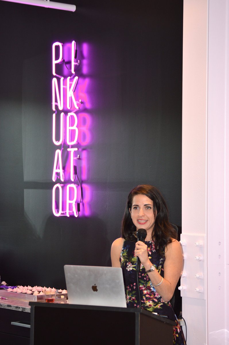 thepinkceiling's tweet photo. A week ago the #pinkubator was filled w/ #pinkpitches Congrats to Lauren with @thesafesexapp who is putting STD status right in your hands. https://t.co/Oe0GgdqfU7