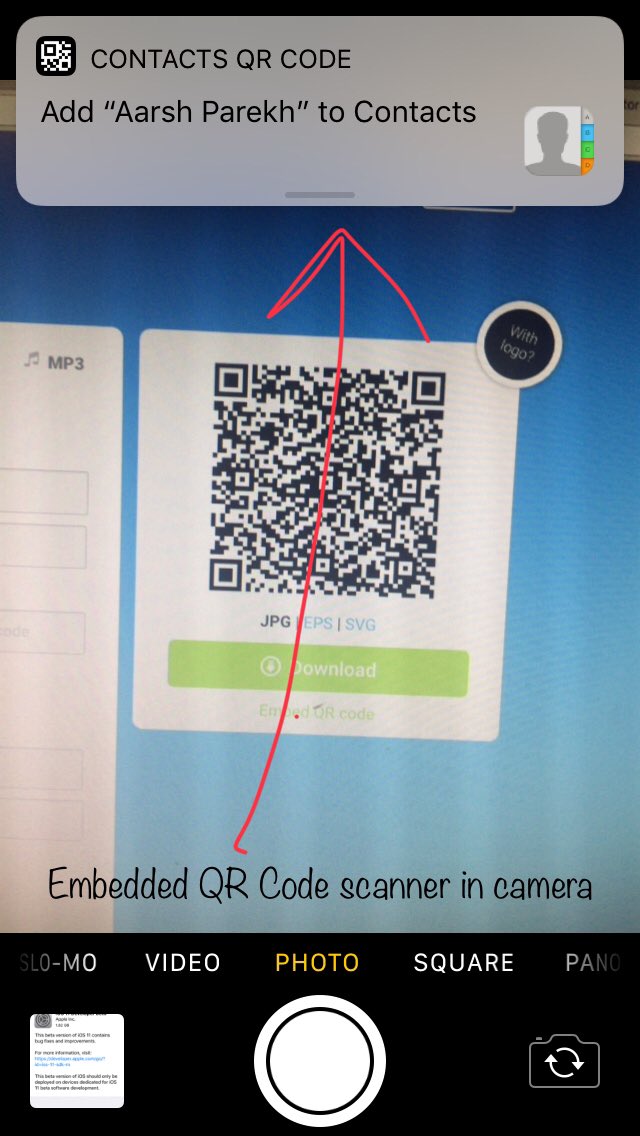 #iOS11 #iOS11beta #QRCodeScanner #embeddedQRCodeScanner #screenshotediting #ScreenRecording #ios11features