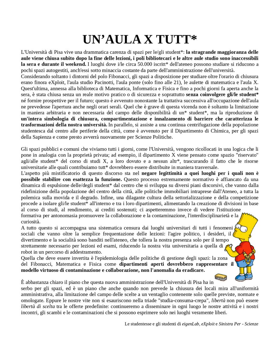 eigenLab_Pisa's tweet image. Una riflessione a inizio sessione d'esami sugli spazi dell'@Unipisa eigenlab.org/2017/06/unaula…

@p_mancarella