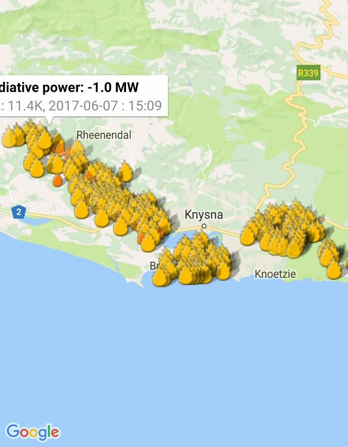 vwsfires's tweet image. #KnysnaFire Current areas affected. More detailed info may be available from local fire department. Please follow authorities instructions